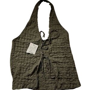 Zara Olive Halter Top